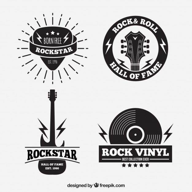 626x626 Vintage Rock Logo Collection Free Vector