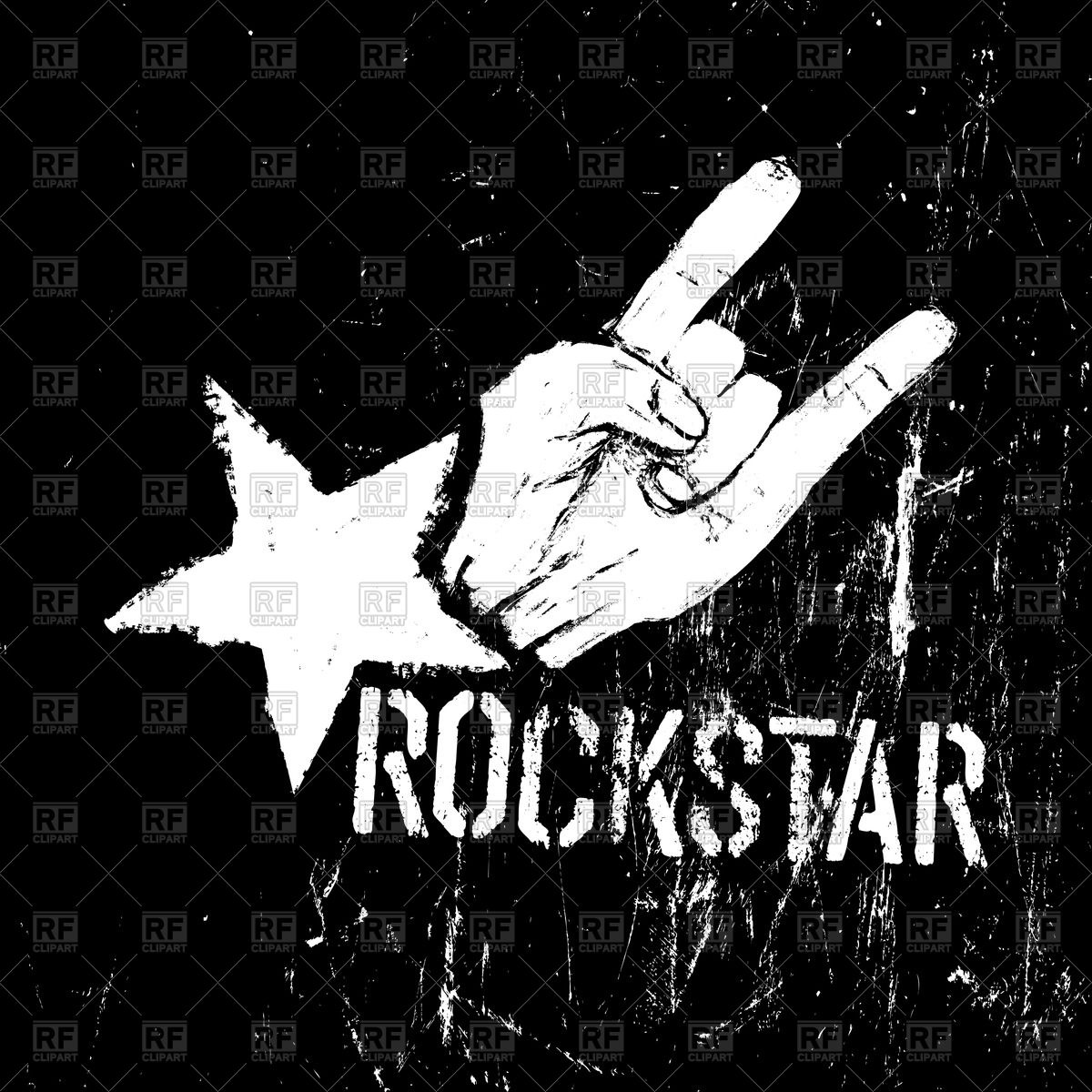 1200x1200 Grunge Rock Star Symbol Of The Horns Gesture Vector Image Vector