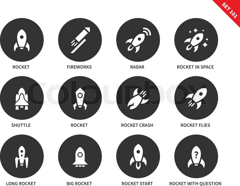 800x621 Rocket Vector Icons Set. Aviation And Space Concept. Icont For