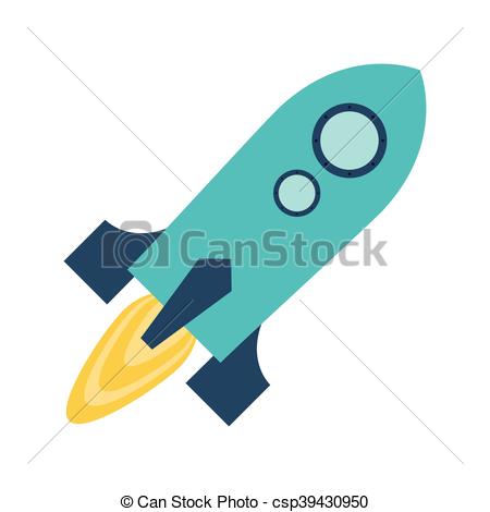 450x470 Flat Design Colorful Toy Rocket Icon Vector Illustration Clipart