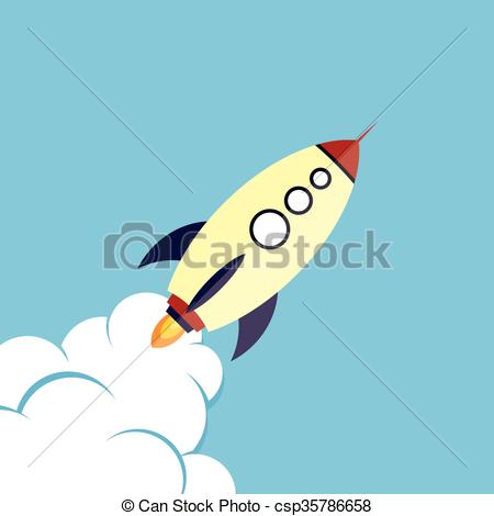 450x470 Rocket Ship Launch Theme Vector Art Illustration Clipart Vector
