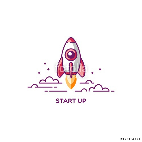 500x500 Start Up. Rocket Ship. Vector Illustration Concept Of New Business