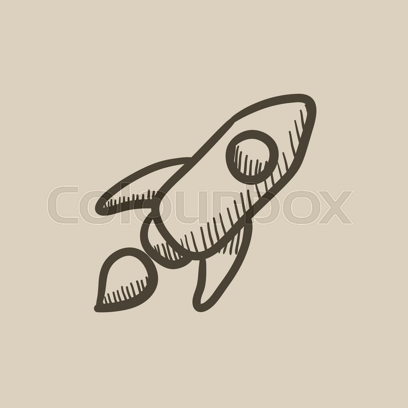 800x800 Rocket Vector Sketch Icon Isolated On Background. Hand Drawn
