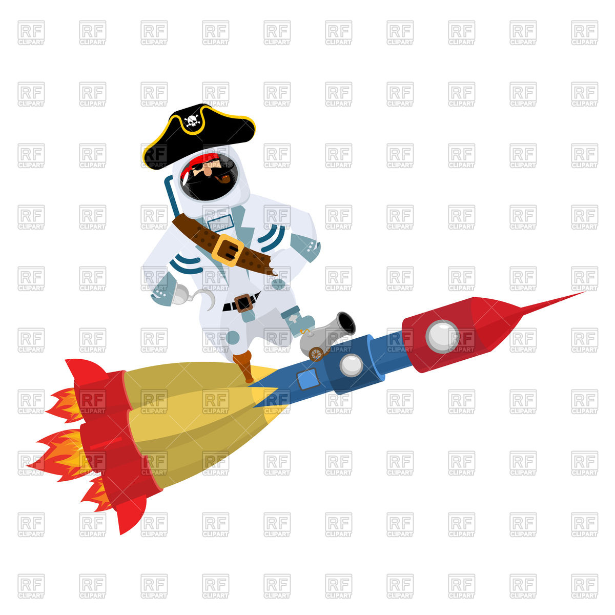 1200x1200 Space Pirate On Rocket Vector Image Vector Artwork Of People