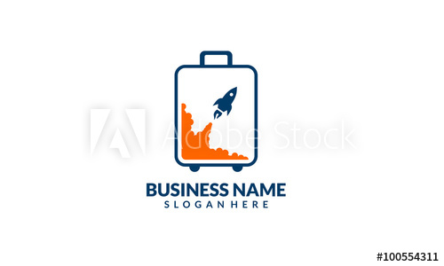500x300 Travel And Tour, Suitcase, Bag, Rocket, Vector Logo Design