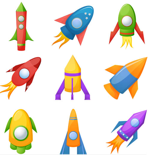 497x519 Cartoon Rockets Vector Ai Format Free Vector Download