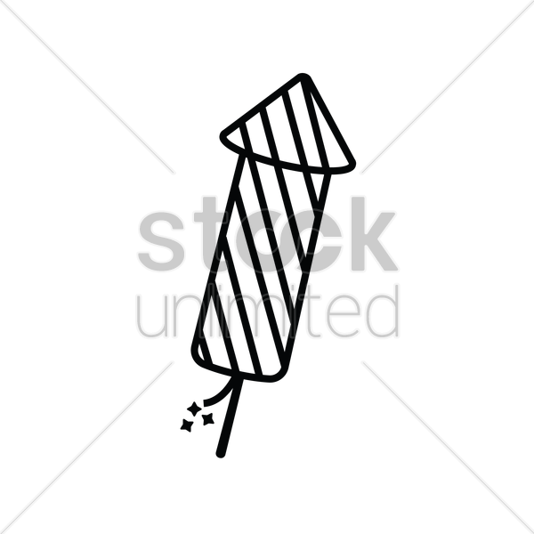 600x600 Firework Rocket Vector Image