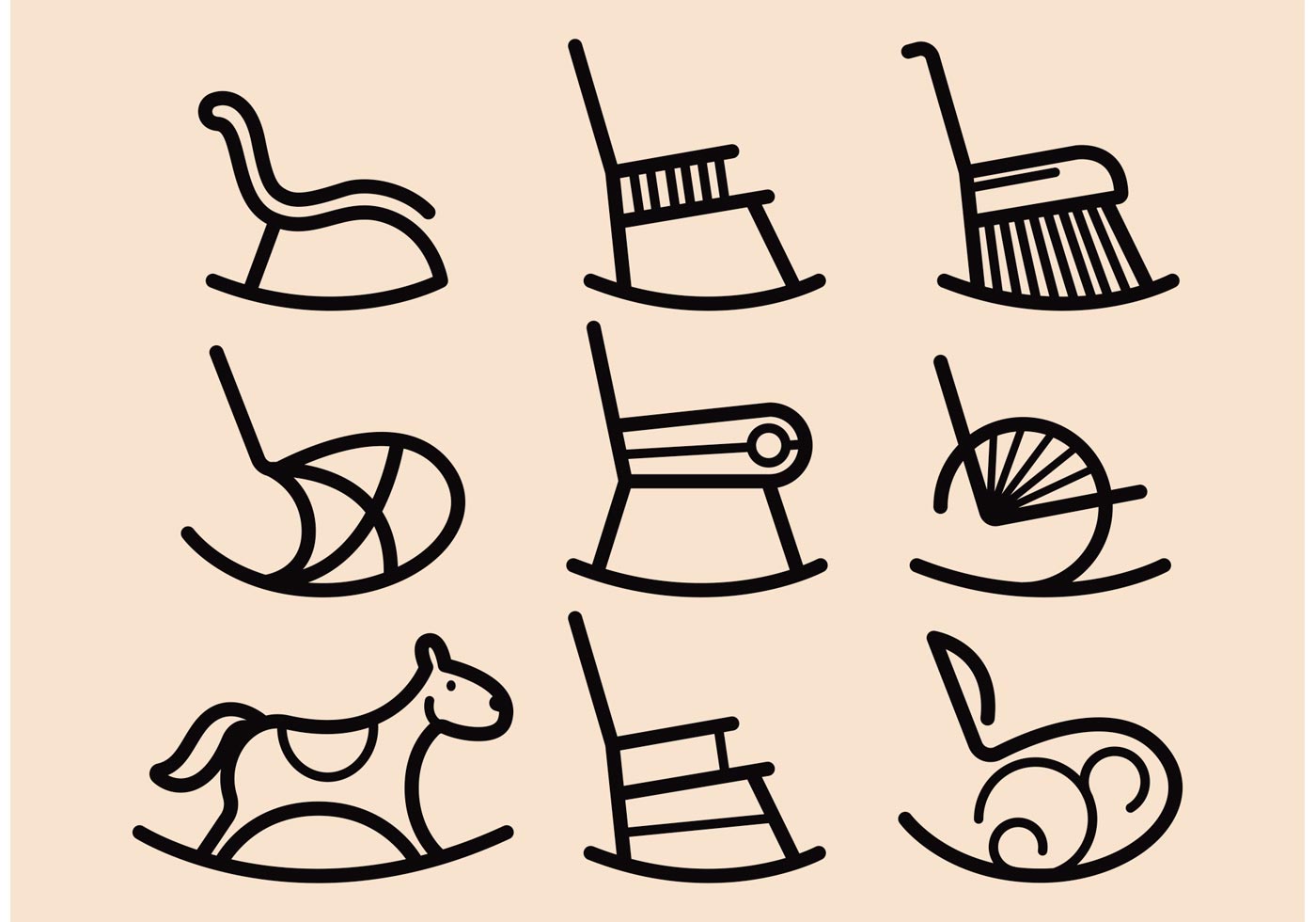 1400x980 Rocking Chair Free Vector Art