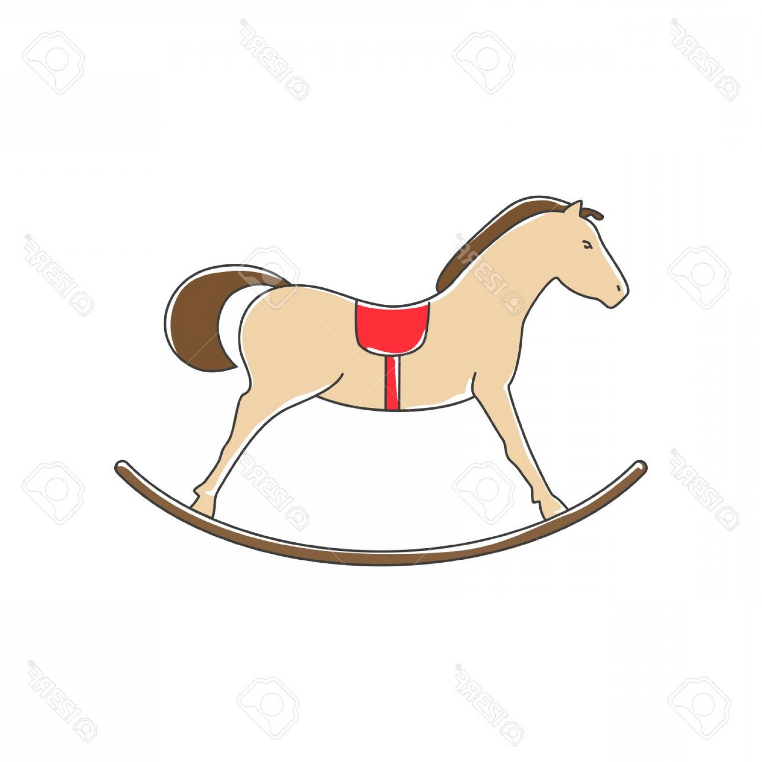 1560x1560 Photostock Vector Colorful Rocking Horse Isolated On White