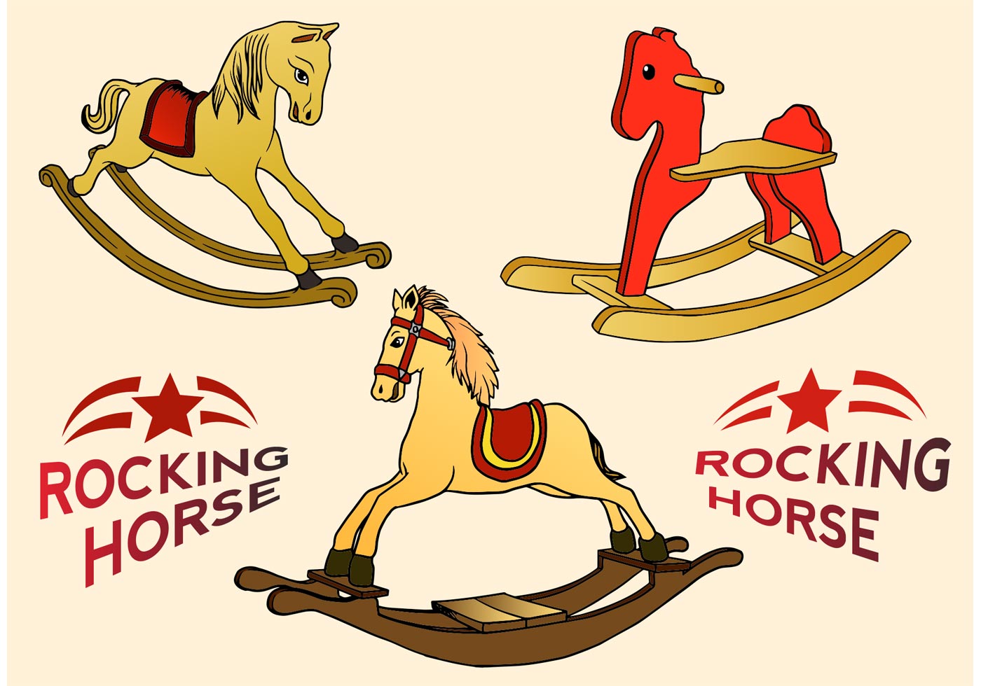 1400x980 Rocking Horse Toy Free Vector Art