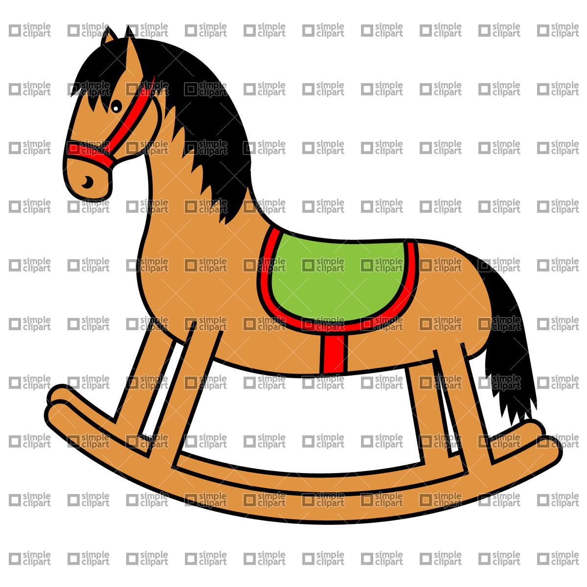 1200x1200 Rocking Horse Vector Image