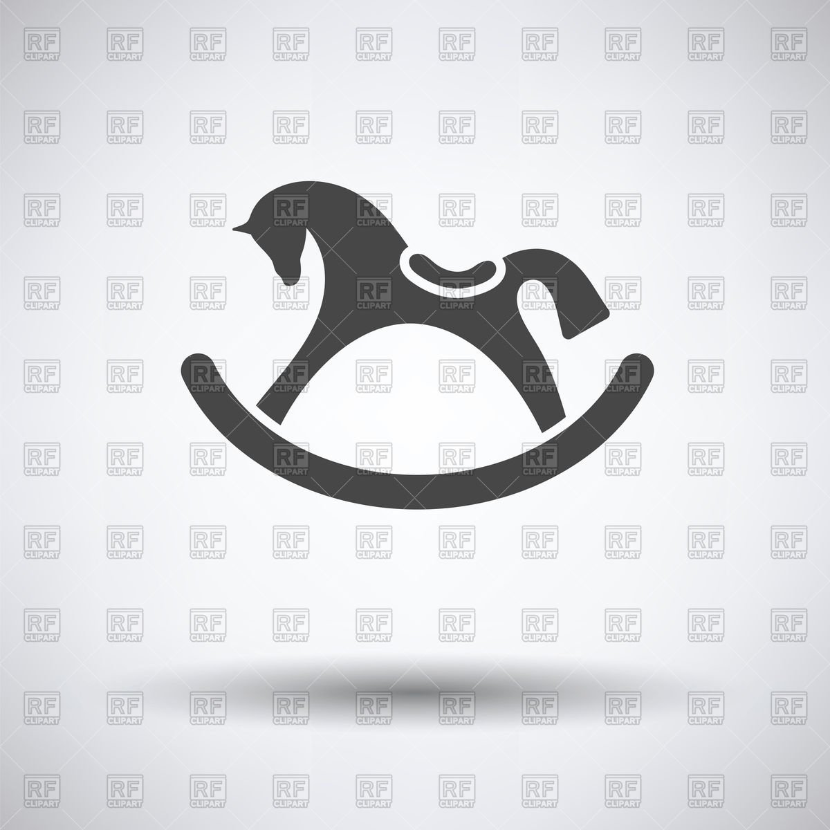 1200x1200 Rocking Horse Icon On A Gray Background Vector Image Vector