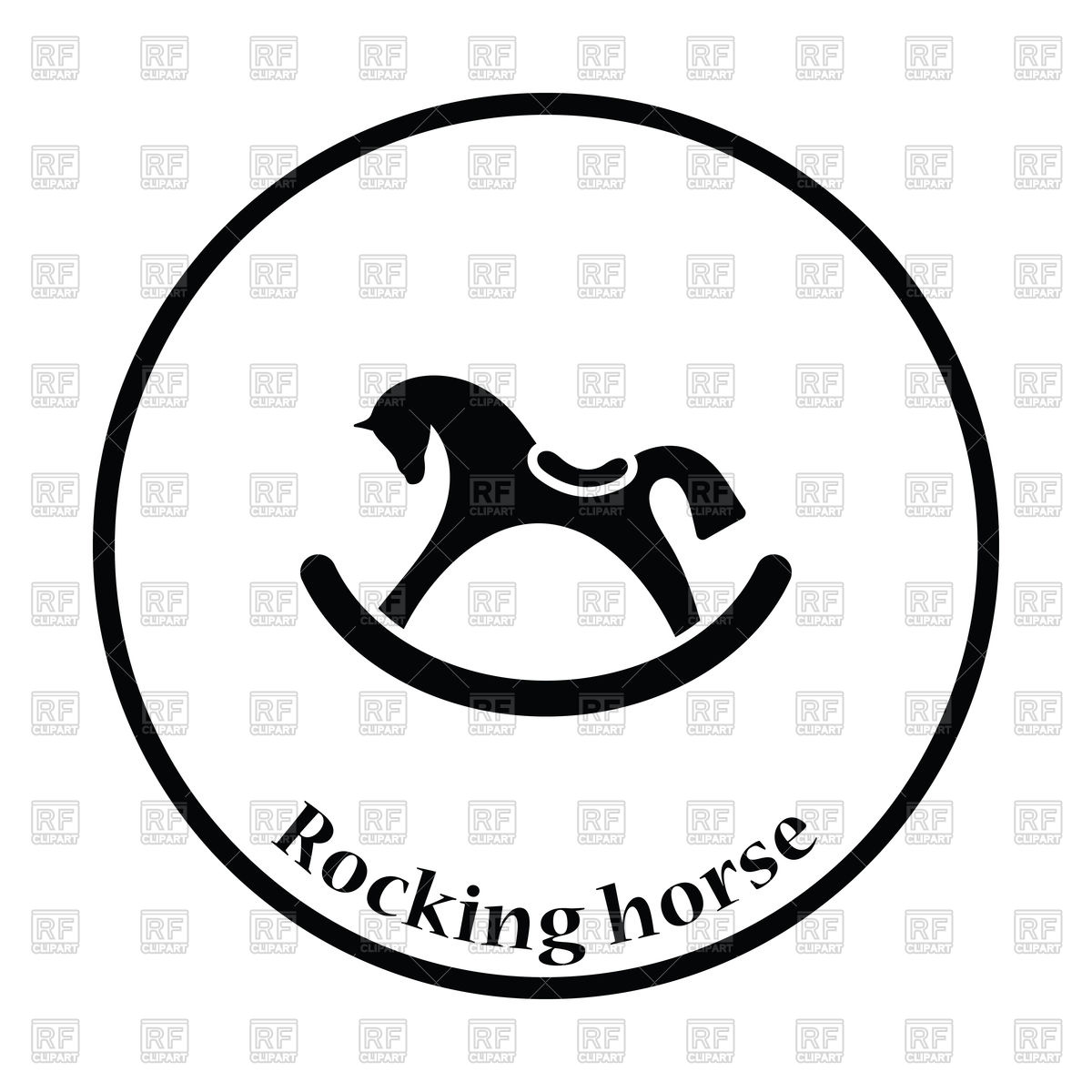 1200x1200 Silhouette Of Rocking Horse Vector Image Vector Artwork Of