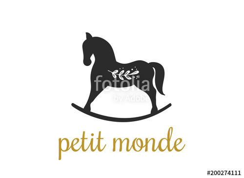 500x364 Simple And Stylish Modern Logo And Illustration, Rocking Horse