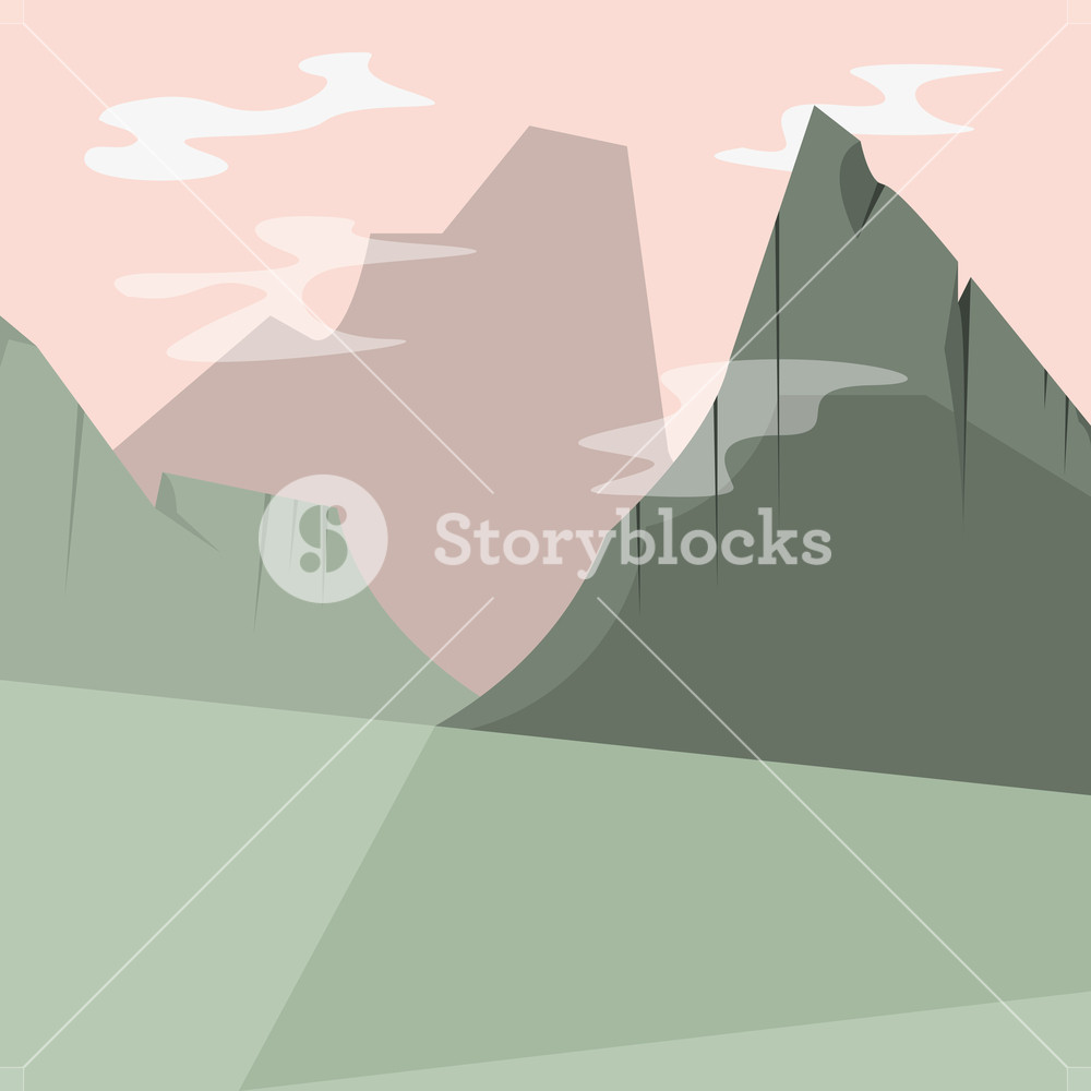 1000x1000 Abstract Landscape Of Rocky Mountains, Colorful Design. Vector