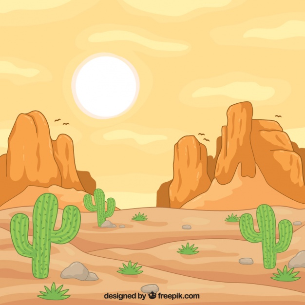 626x626 Great Hand Drawn Wild West Background With Rocky Mountains Vector