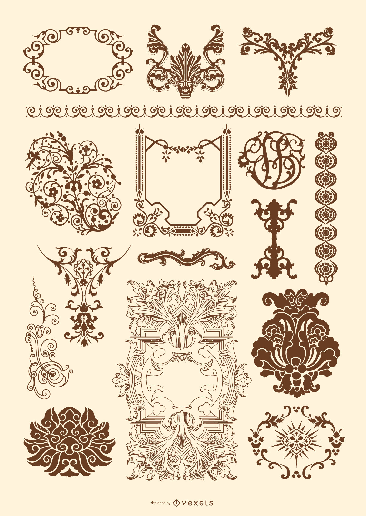 1500x2116 Rococo Vector Graphics To Download