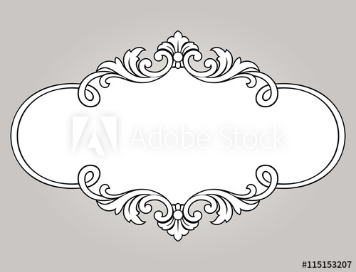 500x383 Vector Vintage Border Frame Logo Engraving With Retro Ornament