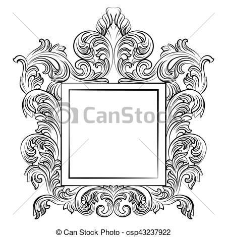 450x470 Vintage Imperial Baroque Rococo Frame. Vector French Luxury Rich