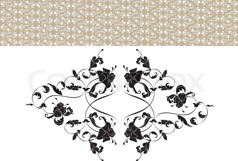 800x542 Vintage Ornate Seamless Pattern In Rococo Style And Separate