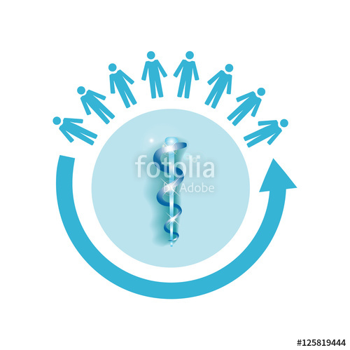 500x499 Vector Image Of A Circle Of People With The Medical Symbol Rod Of