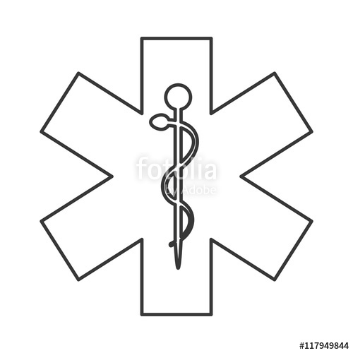 500x500 Flat Design Rod Of Asclepius Icon Vector Illustration Stock Image