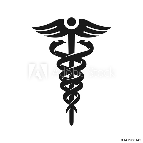 500x500 Health Logo Vector. Caduceus. Rod Of Asclepius.