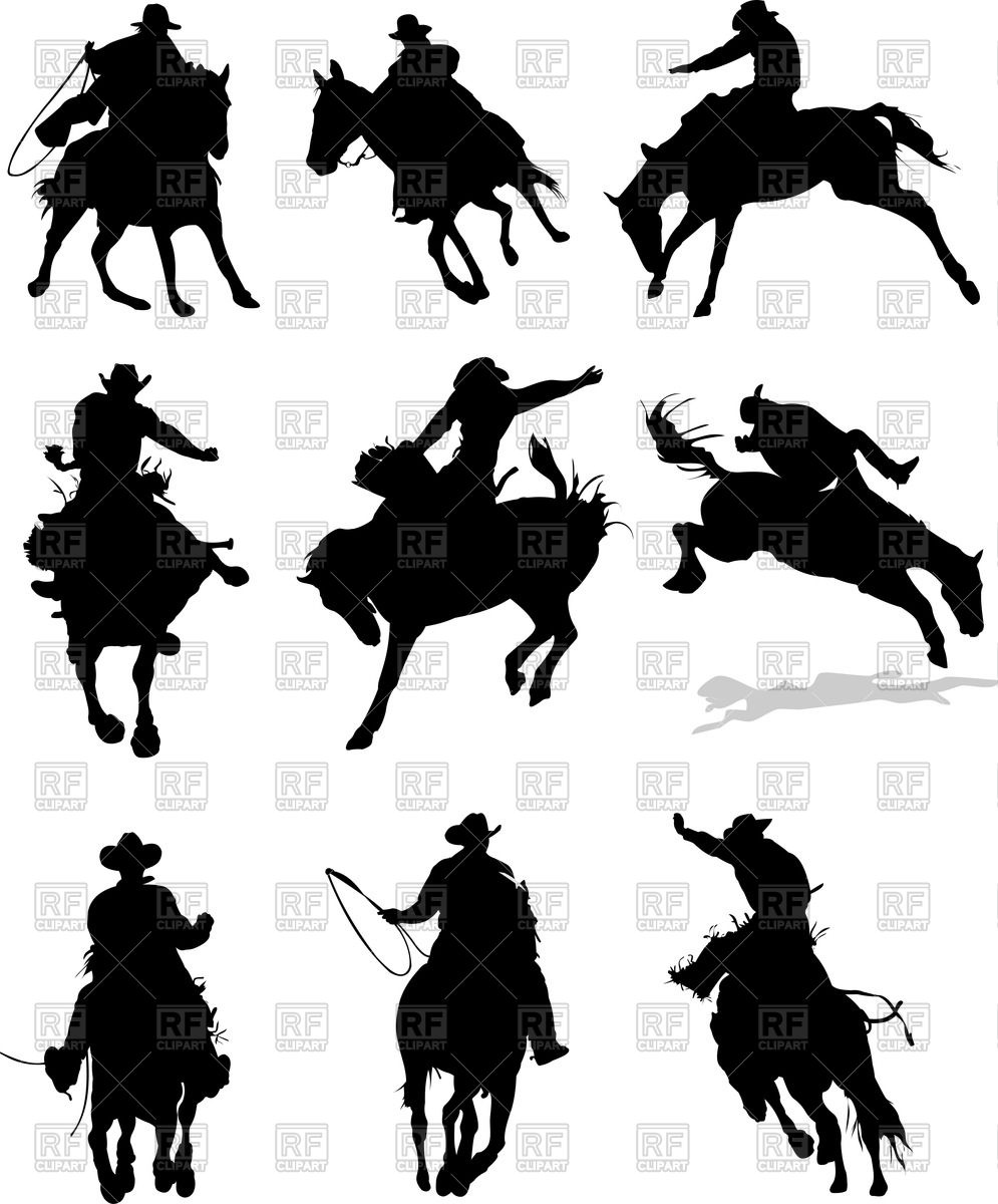 995x1200 Horse Rodeo Silhouettes Vector Image Vector Artwork Of Sport And
