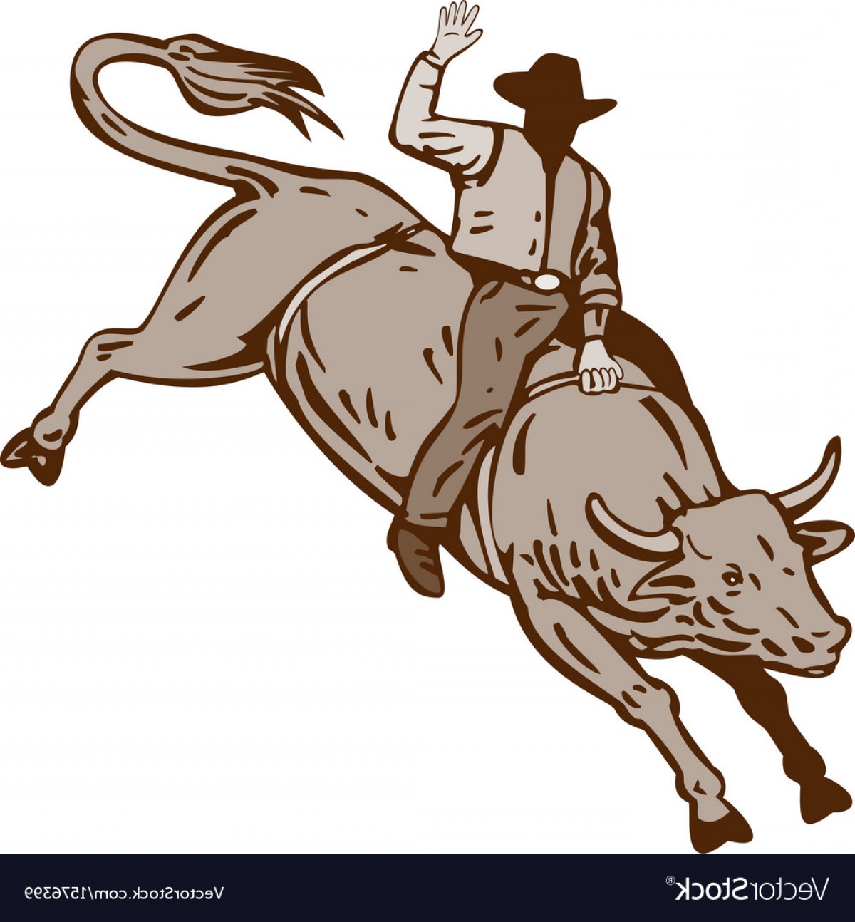 1200x1294 Rodeo Cowboy Bull Riding Vector Orangiausa