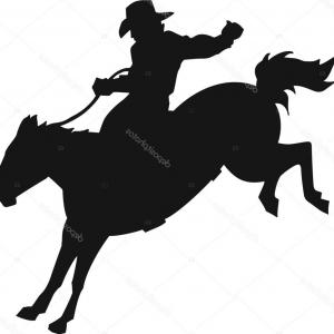300x300 Royalty Free Stock Images Cowboy Riding Horse Rodeo Vector
