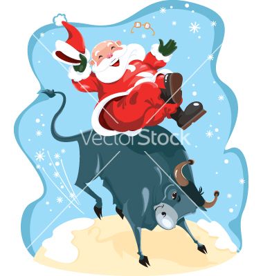 380x400 Santa Claus On Rodeo Vector