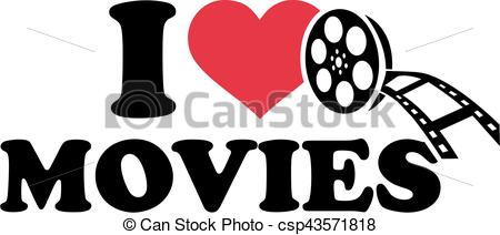 450x212 I Love Movies With Film Roll.