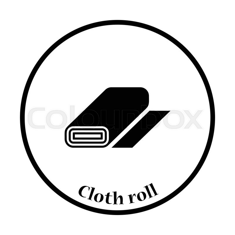 800x800 Tailor Cloth Roll Icon. Thin Circle Design. Vector Illustration
