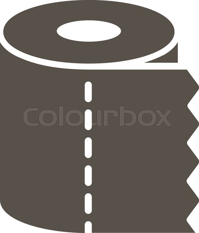 682x800 Toilet Paper Roll Vector Icon. Style Is Flat Symbol, Grey Color