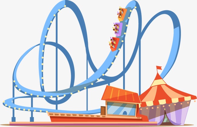 650x420 Hand Painted Amusement Park Roller Coaster, Hand Painted