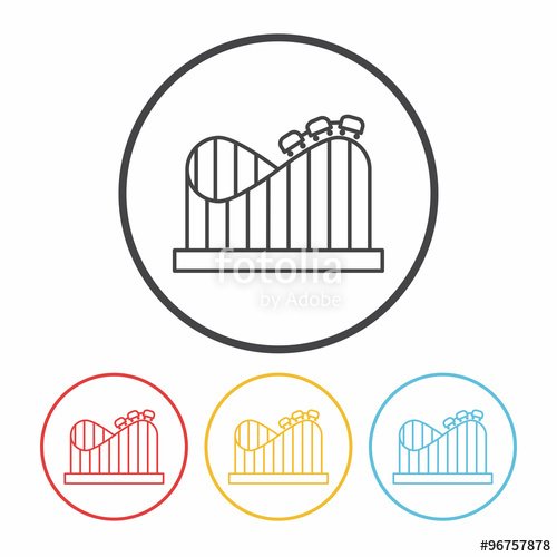 500x500 Amusement Park Roller Coaster Line Icon Stock Image And Royalty