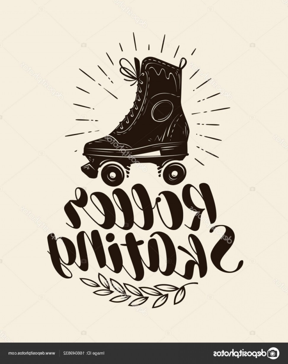 972x1228 Stock Illustration Roller Skating Lettering Vintage Vector Arenawp