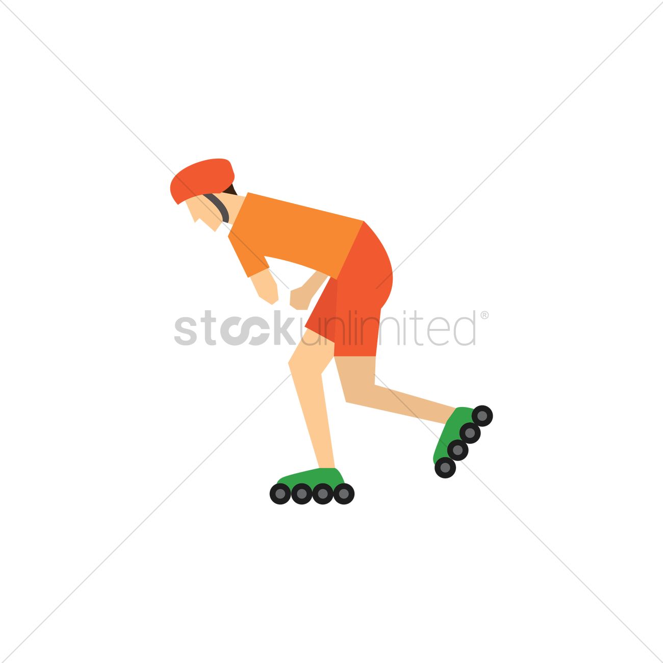 1300x1300 Man Roller Skating Vector Image