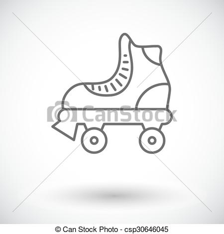 450x470 Roller Skate Icon. Thin Line Flat Vector Related Icon For... Eps