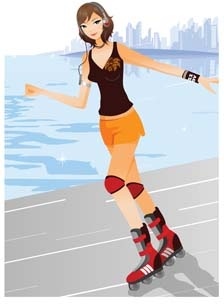 224x304 Roller Skate Vector 3 Free Vector In Adobe Illustrator Ai ( .ai