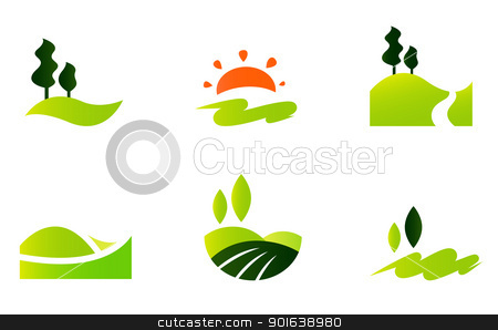 450x298 Rolling Hills Icons Isolated On White Stock Vector
