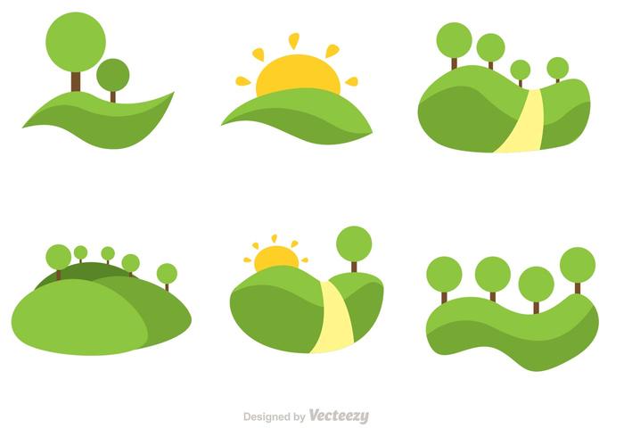 700x490 Vector Rolling Hills Flat Icons