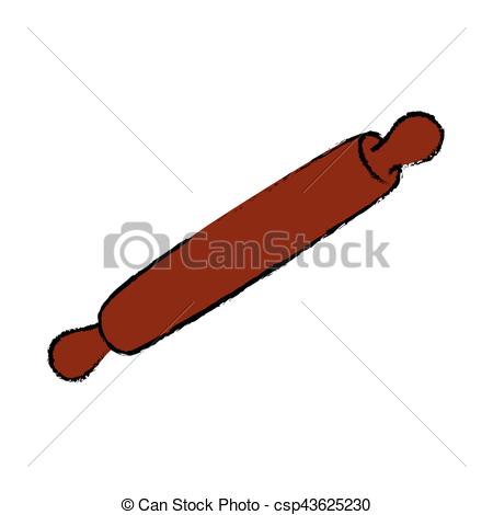 450x470 Wooden Rolling Pin Icon Vector Illustration Graphic Design.