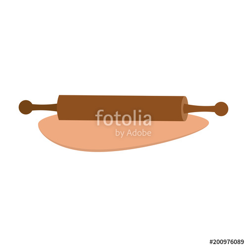 500x500 Wooden Rolling Pin Vector Illustration Graphic Design Stock Image
