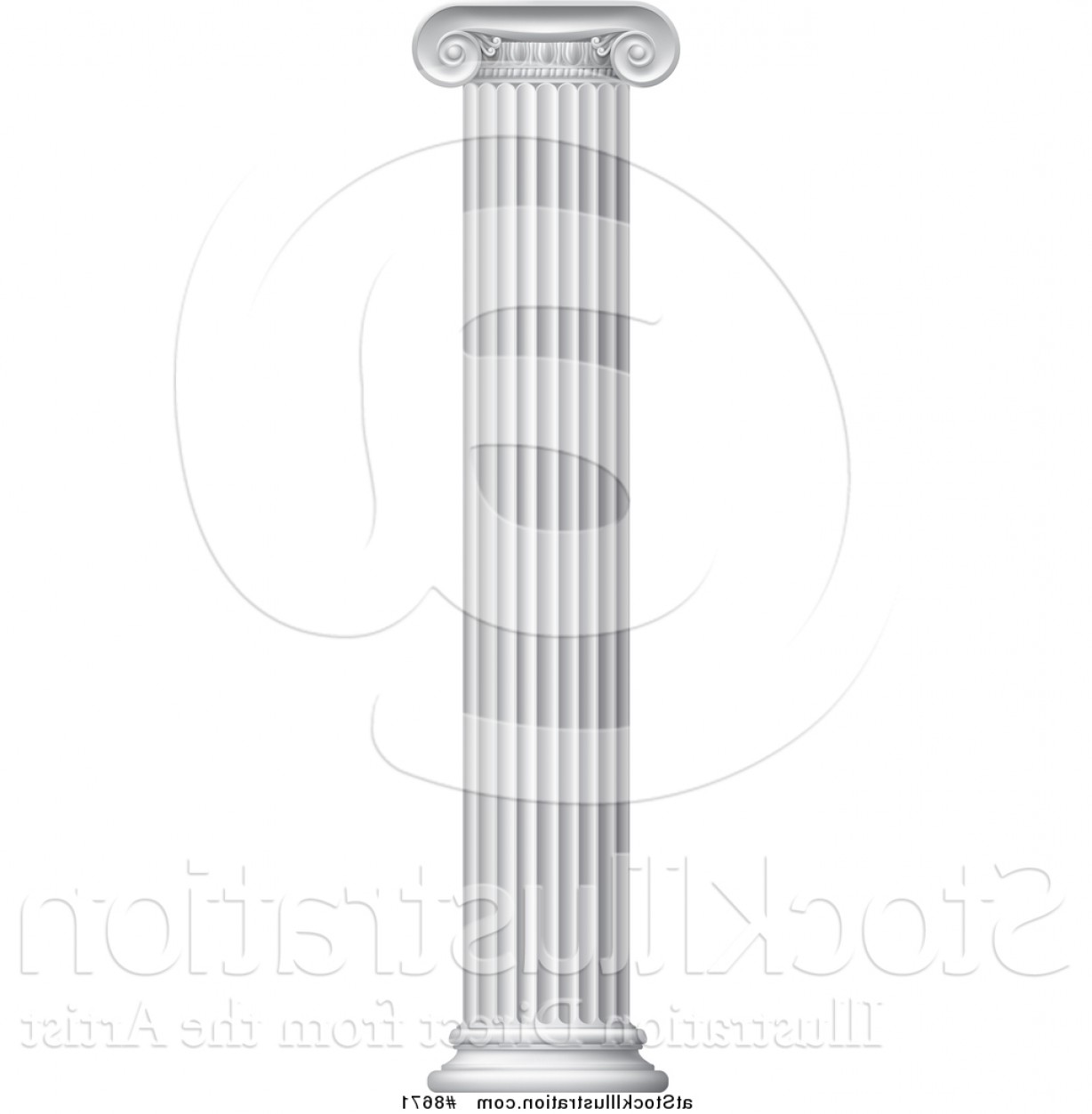 1228x1252 Vector Illustration Of A Tall Greek Or Roman Column Pillar By