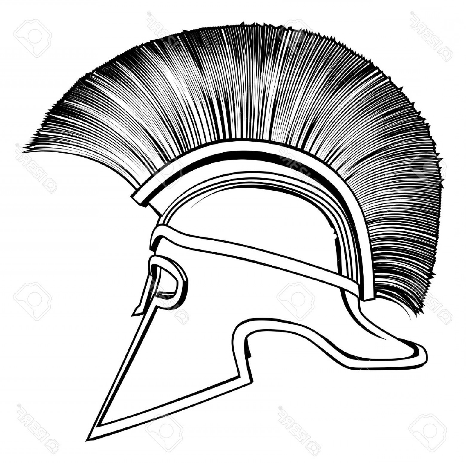 1560x1550 Black And White Spartan Helmet Vector Sohadacouri