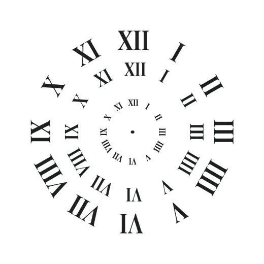 520x520 Roman Numeral Clock Stencil Clock Face Roman Numerals 3 Sizes