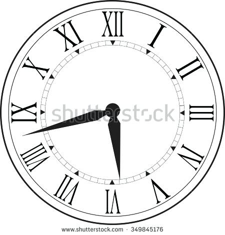 450x470 Roman Numerals Clock Clock Face With Roman Numerals Vector Image