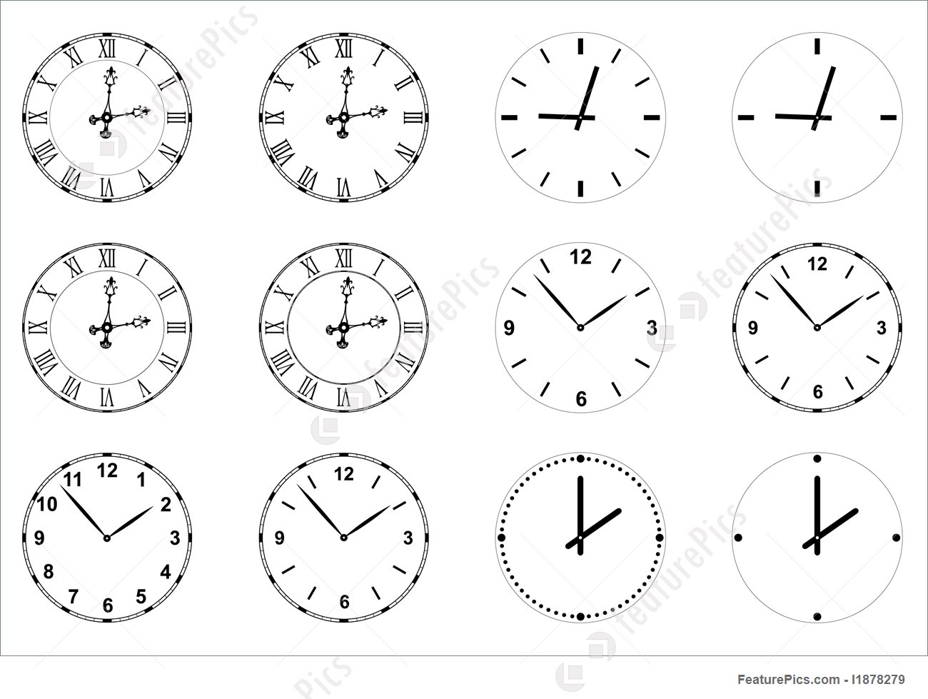 Roman Numeral Clock Face Vector at GetDrawings | Free download