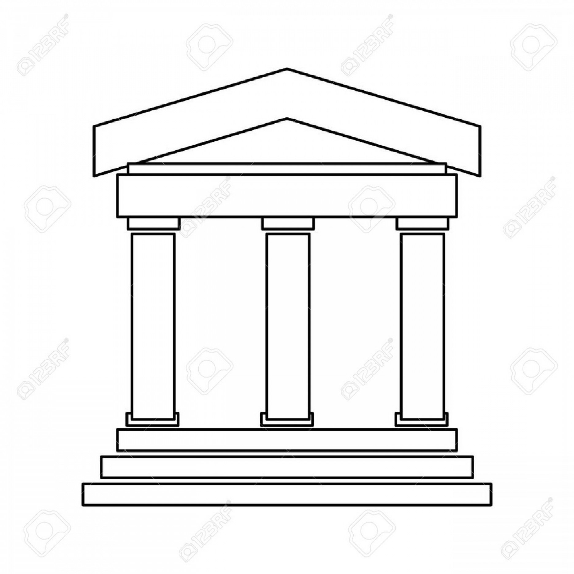 1872x1872 Photostock Vector Black Line Ancient Greek Or Roman Building With